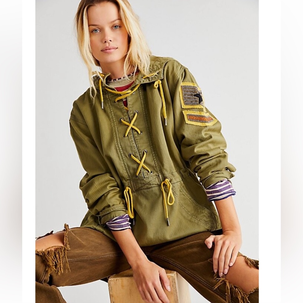 Free People Printed Ember Military Pullover Size Small